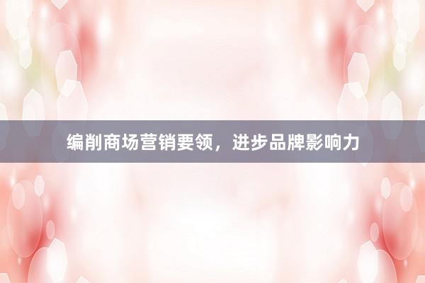 编削商场营销要领，进步品牌影响力