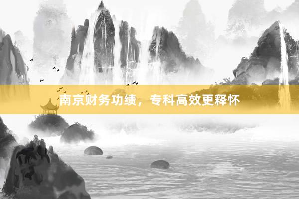 南京财务功绩，专科高效更释怀